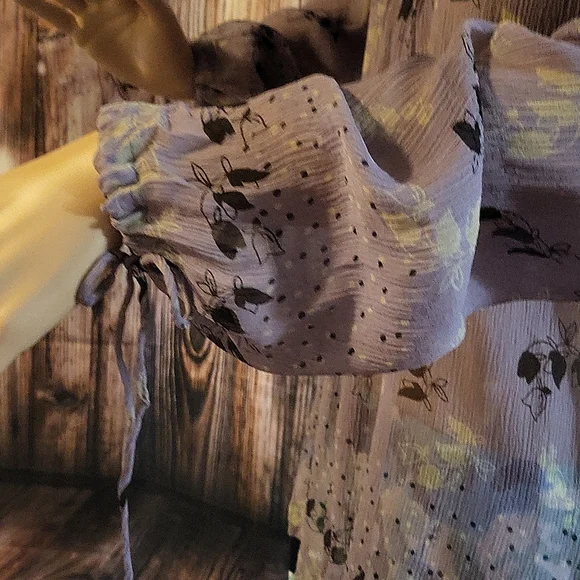 I.N.C Women's 100% Pure Silk Floral Long Sleeve Blouse Size 6 - Picture 5 of 11